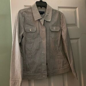 Women’s Jones New York Seersucker Button-up Jacket XL